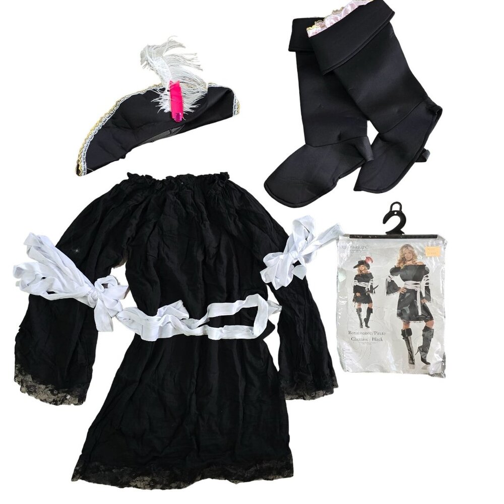 Renaissance Pirate halloween Costume gasparilla Dress Hat Boot Covers For Adult